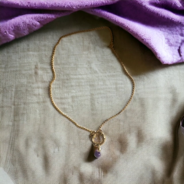 Collier fermoir connecteur avec  une pierre naturelle de lithothérapie 1 pour chaque Chakra